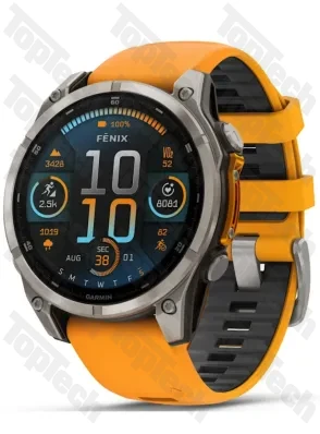 Garmin Fenix 8 47 Amoled Sapphire Titanium with Spark Orange/Grapphite Silicone Band