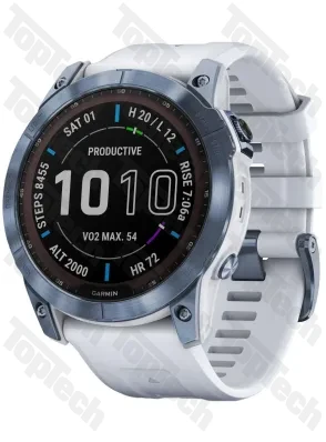 Garmin Fenix 7X Sapphire Solar Mineral Blue DLC Titanium / Whitestone Band