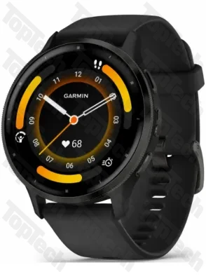 Garmin Venu 3 Slate Stainless Steel Bezel with Black Case and Silicone Band