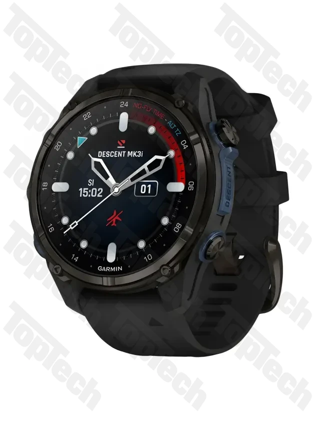 Garmin Descent Mk3i – 43 mm Carbon Gray DLC Titanium with Black Silicone Band