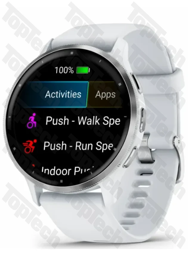 Garmin Venu 3 Silver Stainless Steel Bezel with Whitestone Case and Silicone Band Garmin Venu 3 Silver Stainless Steel Bezel with Whitestone Case and Silicone Band