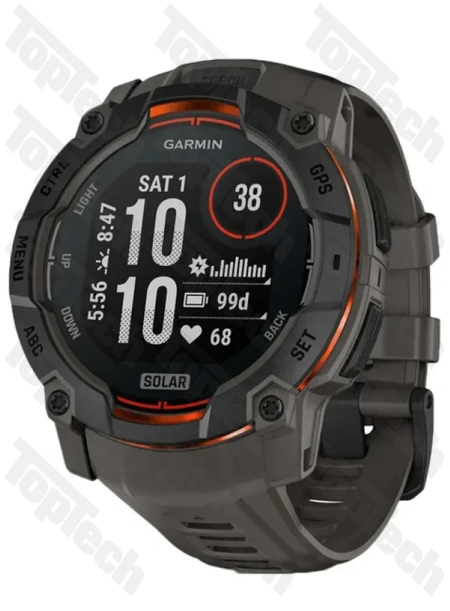 Garmin Instinct 3 – 50 mm, Solar Black with Charcoal Band Garmin Instinct 3 – 50 mm, Solar Black with Charcoal Band