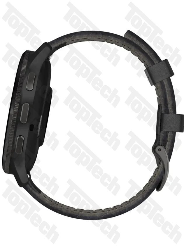 Garmin Venu 3 Slate Stainless Steel Bezel with Black Case and Leather Band