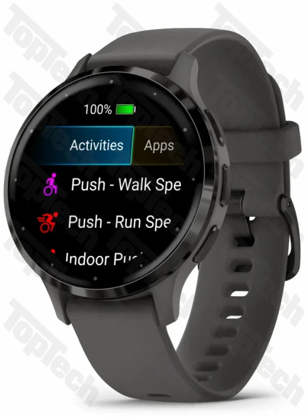 Garmin Venu 3S Slate Stainless Steel Bezel with Pebble Gray Case and Silicone Band