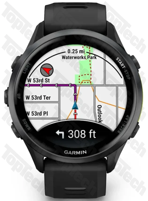 Garmin Forerunner 970 Carbon Gray DLC Titanium with Black Case and Black/Translucent Whitestone Band Garmin Forerunner 970 Carbon Gray DLC Titanium with Black Case and Black/Translucent Whitestone Band