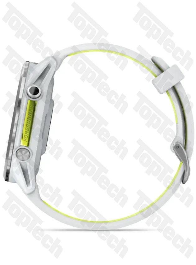 Garmin Forerunner 970 Titanium with Whitestone Case and Whitestone/Translucent Amp Yellow Band