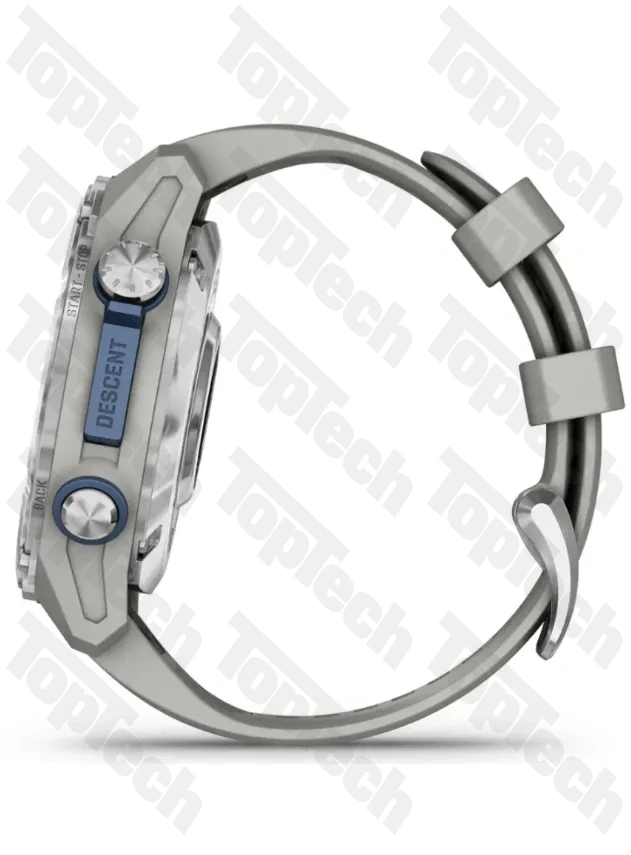 Garmin Descent Mk3 – 43 mm Stainless Steel with Fog Gray Silicone Band