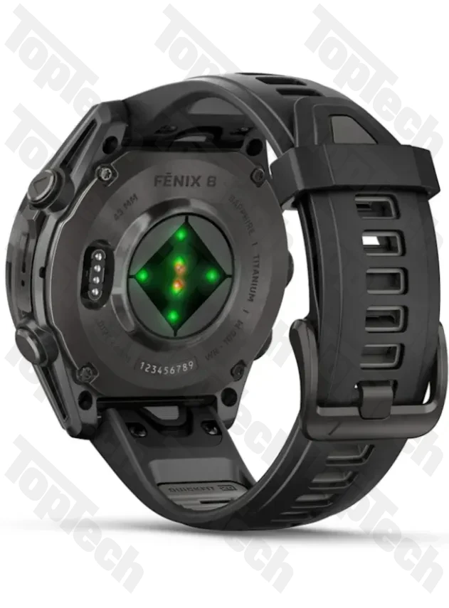 Garmin Fenix 8 43 Amoled Sapphire Carbon Gray DLC Titanium with Black/Pebble Gray Silicone
