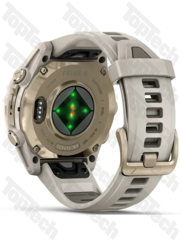 Garmin Fenix 8 43 AMOLED Sapphire, Soft Gold with Fog Gray/Dark Sandstone Silicone Band