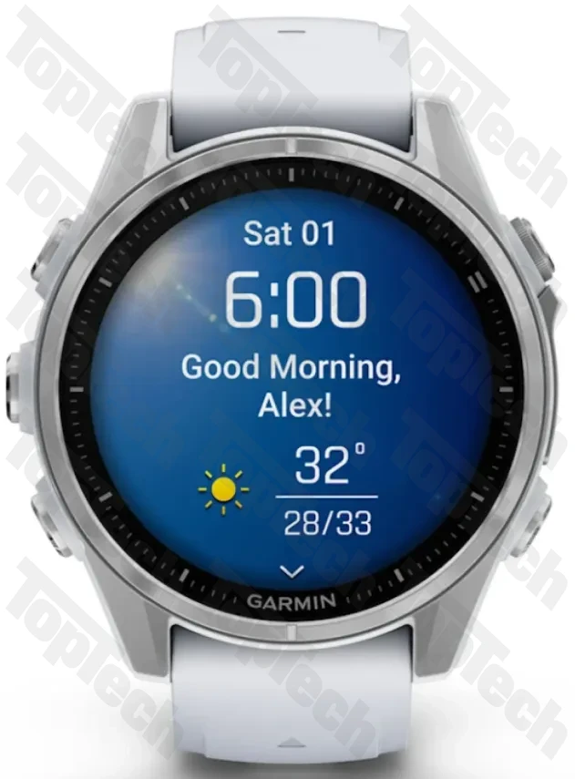Garmin Fenix 8 43 Amoled Silver with Whitestone Silicone Band Garmin Fenix 8 43 Amoled Silver with Whitestone Silicone Band