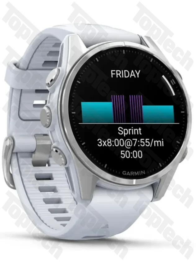 Garmin Fenix 8 43 Amoled Silver with Whitestone Silicone Band Garmin Fenix 8 43 Amoled Silver with Whitestone Silicone Band
