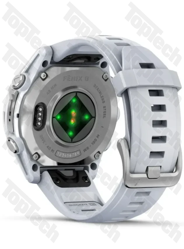Garmin Fenix 8 43 Amoled Silver with Whitestone Silicone Band Garmin Fenix 8 43 Amoled Silver with Whitestone Silicone Band