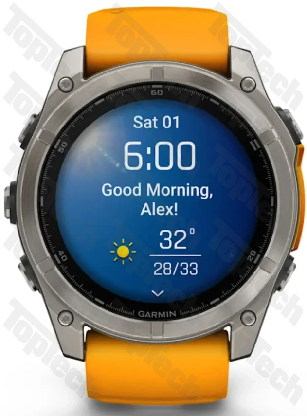 Garmin Fenix 8 51 Amoled Sapphire Titanium with Spark Orange/Grapphite Silicone Band