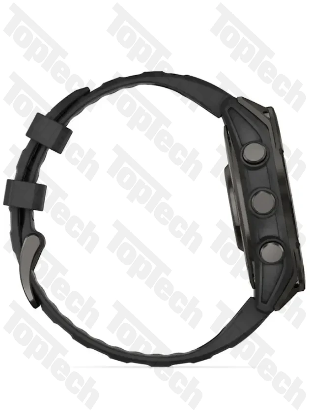 Garmin Fenix 8 47 Amoled Sapphire Carbon Gray DLC Titanium with Black Silicone