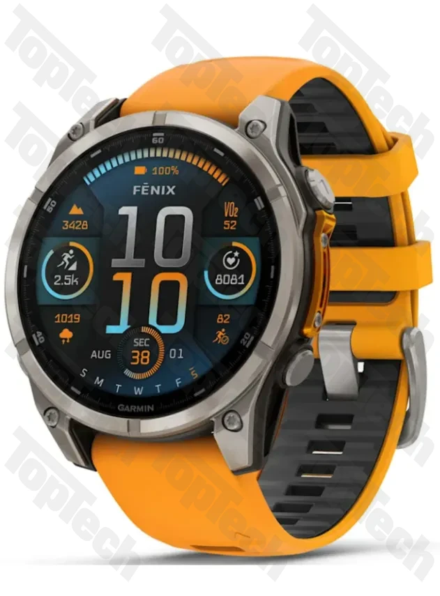 Garmin Fenix 8 47 Amoled Sapphire Titanium with Spark Orange/Grapphite Silicone Band