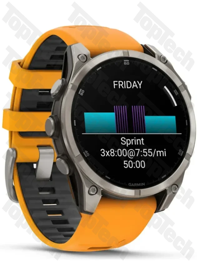 Garmin Fenix 8 47 Amoled Sapphire Titanium with Spark Orange/Grapphite Silicone Band