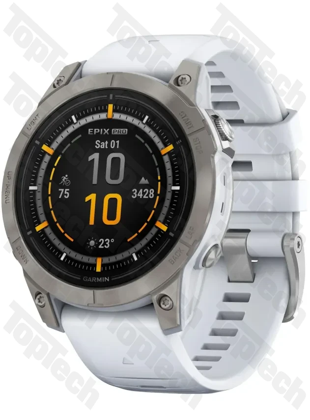 Garmin epix Pro Gen 2 Sapphire Edition 47 mm Titanium with Whitestone Band Garmin epix Pro Gen 2 Sapphire Edition 47 mm Titanium with Whitestone Band