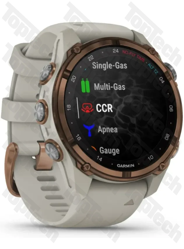 Garmin Descent Mk3i – 43 mm Bronze PVD Titanium with French Gray Silicone Band Garmin Descent Mk3i – 43 mm Bronze PVD Titanium with French Gray Silicone Band