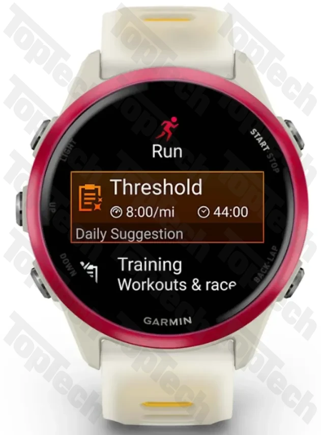 Garmin Forerunner 570 - 42mm Raspberry Aluminum with Translucent Bone/Mango Band
