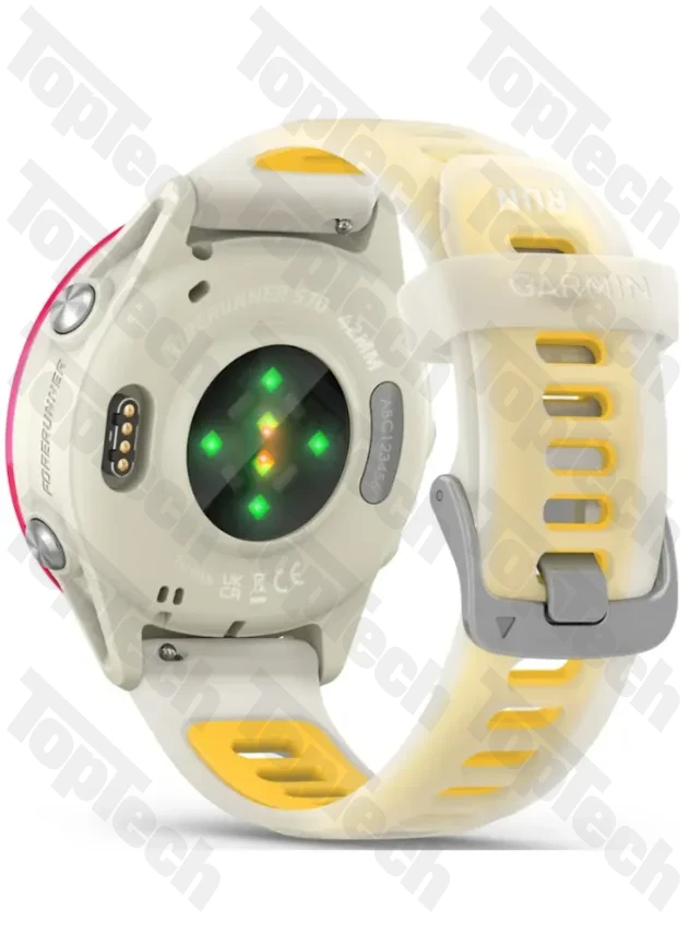 Garmin Forerunner 570 - 42mm Raspberry Aluminum with Translucent Bone/Mango Band