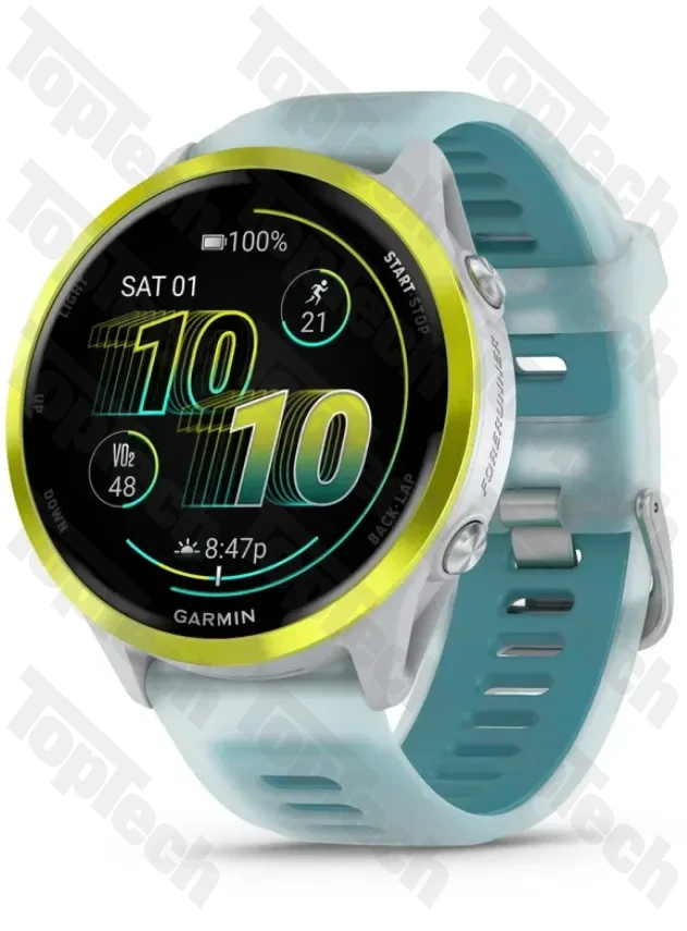 Garmin Forerunner 570 - 47mm Amp Yellow Aluminum with Translucent Whitestone/Turquoise Band Garmin Forerunner 570 - 47mm Amp Yellow Aluminum with Translucent Whitestone/Turquoise Band