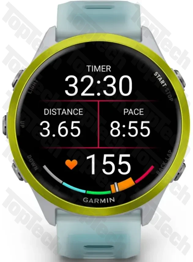 Garmin Forerunner 570 - 47mm Amp Yellow Aluminum with Translucent Whitestone/Turquoise Band Garmin Forerunner 570 - 47mm Amp Yellow Aluminum with Translucent Whitestone/Turquoise Band