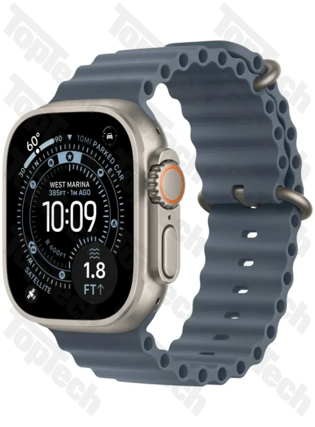 Apple Watch Ultra 3 49 мм Natural Titanium Anchor Blue Ocean Band