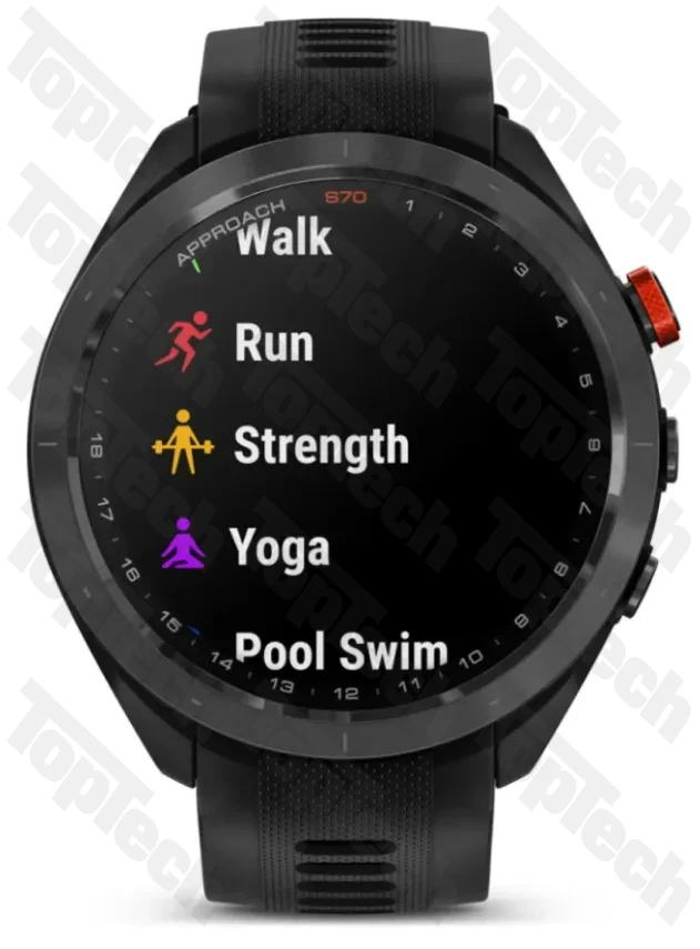 Garmin Approach S70 - 47 mm Black/Red Ceramic Bezel with Black Silicone Band Garmin Approach S70 - 47 mm Black/Red Ceramic Bezel with Black Silicone Band