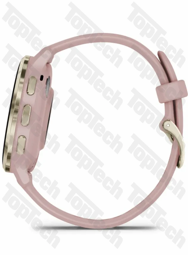 Garmin Venu 3S Soft Gold Stainless Steel Bezel with Dust Rose Case and Silicone Band