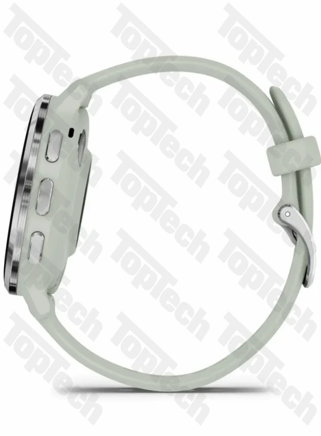 Garmin Venu 3S Silver Stainless Steel Bezel with Sage Gray Case and Silicone Band