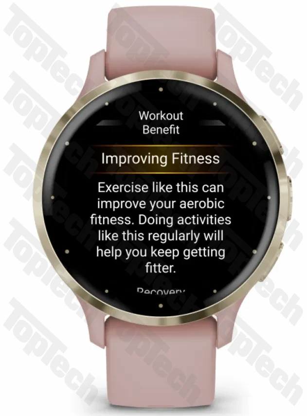 Garmin Venu 3S Soft Gold Stainless Steel Bezel with Dust Rose Case and Silicone Band