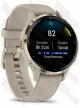 Garmin Venu 3S Soft Gold Stainless Steel Bezel with French Gray Case and Silicone Band