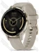 Garmin Venu 3S Soft Gold Stainless Steel Bezel with French Gray Case and Silicone Band