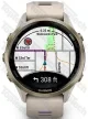 Garmin Forerunner 970 Soft Gold Titanium with French Gray Case and French Gray/Translucent Indigo Band
