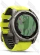 Garmin Fenix 8 51 Solar Sapphire Carbon Gray DLC Titanium with Amp Yellow/Graphite Silicone Band