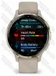 Garmin Venu 3S Soft Gold Stainless Steel Bezel with French Gray Case and Silicone Band